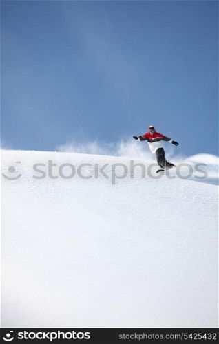 Snowboarder showing-off