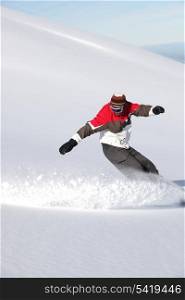 snowboarder sliding a slope