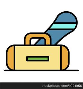 Snowboarding equipment icon. Outline snowboarding equipment vector icon color flat isolated on white. Snowboarding equipment icon color outline vector