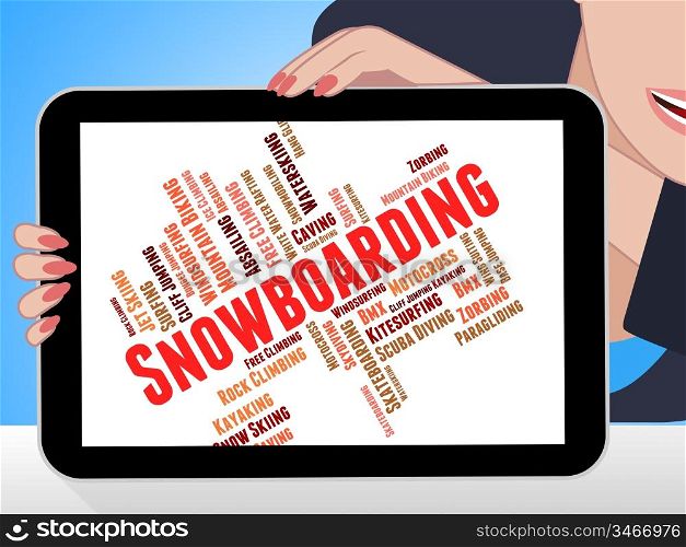 Snowboarding Word Indicating Winter Sport And Words