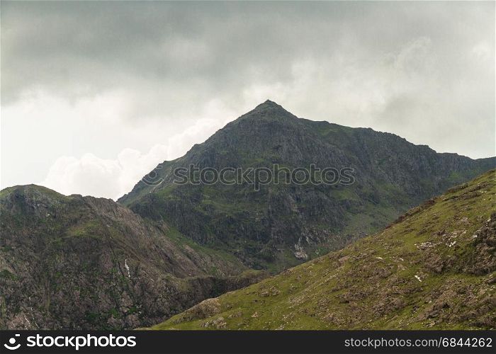 Snowdon from Miners Track. Snowdonia, Wales, United Kingdom.