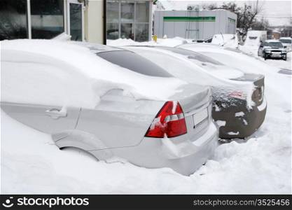 Snowfall extremely situation, cars in the snow, Europe, Ukraine 18,12,09