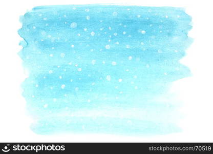 Snowfall - winter watercolor background with snow