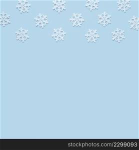 snowflake baby blue background with copy space