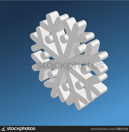 Snowflake. Element for design. Vector illustration. 3D Snowflake