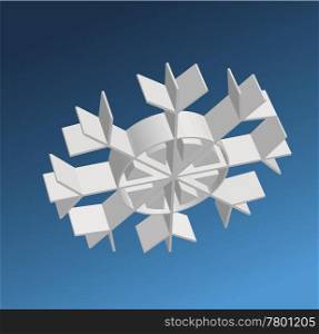 Snowflake. Element for design. Vector illustration. 3D Snowflake