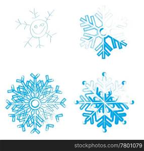 Snowflake. Element for design. Vector illustration. Ice snowflake