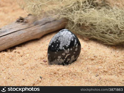 Snowflake obsidian on beach