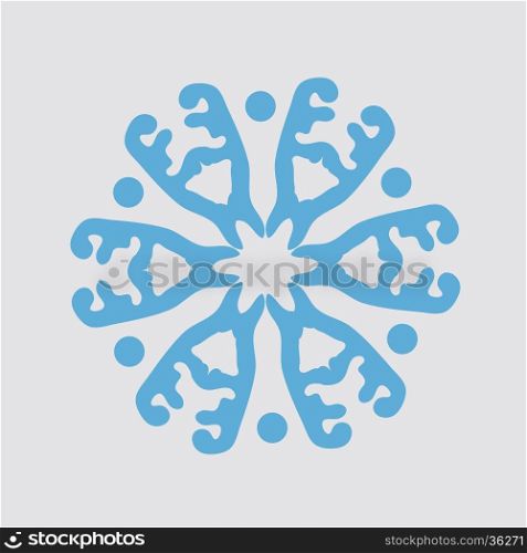 Snowflake. Simple icon snowflakes on a gray background.