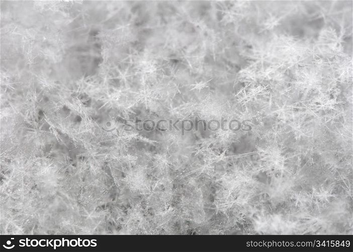Snowflakes background. Close up natural snowflakes