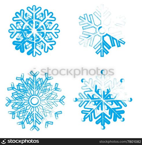 Snowflakes collection. Element for design. Vector illustration. Ice Snowflakes. Vector