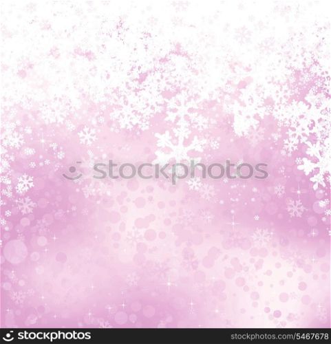 Snowflakes on a candy Christmas backdrop