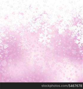 Snowflakes on a candy Christmas backdrop