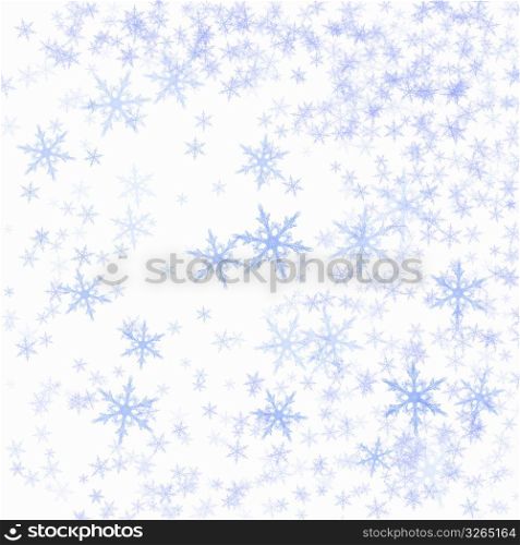 Snowflakes on white background
