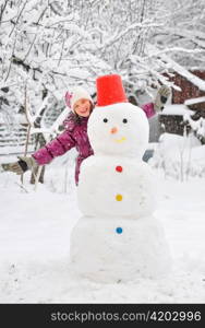 snowman and girl