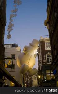 Snowman Christmas decoration in Carnaby Street, London