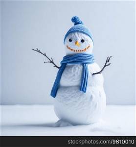 Snowman isolated on White Background, Studio