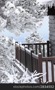 Snowy balcony