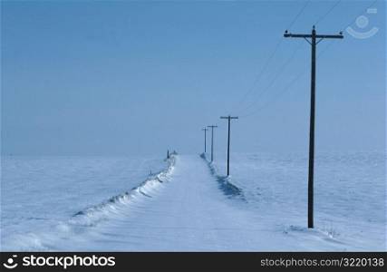 Snowy Deserted Road