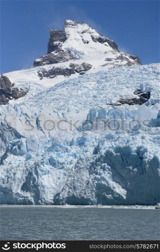 Snowy mountain at Lake Argentino, Los Glaciares National Park, Santa Cruz Province, Patagonia, Argentina