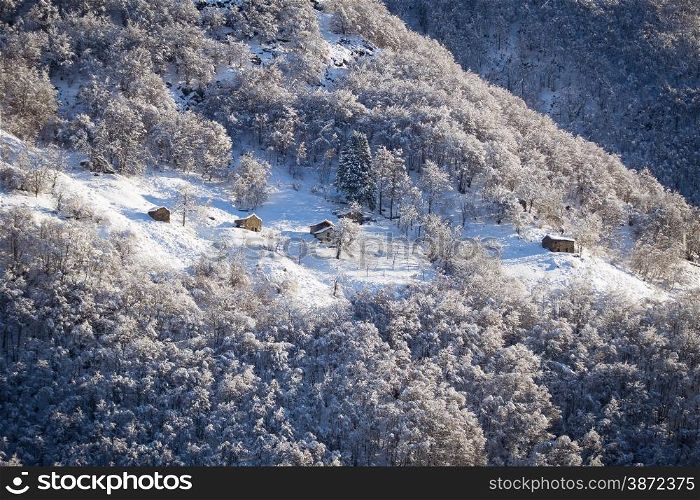 Snowy Mountains in italian alps