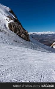 Snowy mountains in Spain (Masella),ski resort