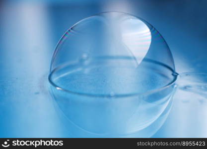 soap bubble close up. abstract blue water background.. soap bubble close up. abstract blue water background