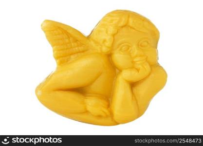soap in a shape of angel isolated on white background