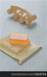 soap on bast with massager