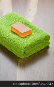 soap on towel