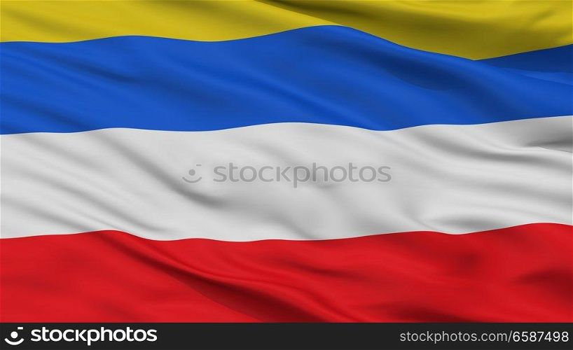 Soata City Flag, Country Colombia, Boyaca Department, Closeup View. Soata City Flag, Colombia, Boyaca Department, Closeup View