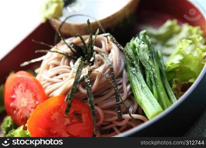 Soba noodle with fried shrimp