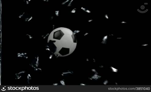 Soccer Ball breaking glass with Alpha