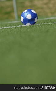 Soccer ball in a soccer field