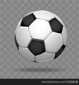 Soccer ball isolated on transparent background, vector illustration. Soccer ball isolated on transparent background