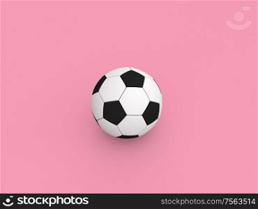 Soccer ball on a red background. 3d render illustration.. Soccer ball on a red background.
