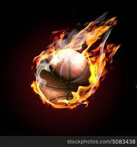 Soccer ball on fire. Soccer ball on fire flying on black background