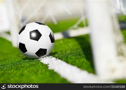 soccer ball on line, selective focus