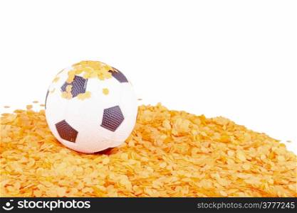 Soccer ball on orange confetti a symbol for Holland&rsquo;s passion for football