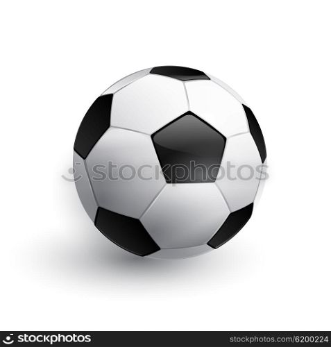 Soccer ball with shadow. Soccer ball. Football ball. Realistic soccer ball isolated on white.