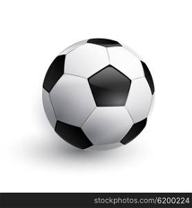 Soccer ball with shadow. Soccer ball. Football ball. Realistic soccer ball isolated on white.