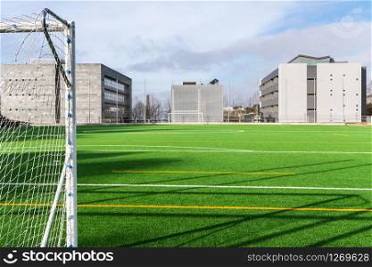 Soccer camp of Santiago de Compostela University with artificial turf