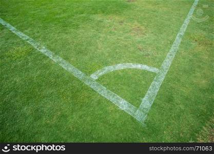 soccer field with white stripe conner