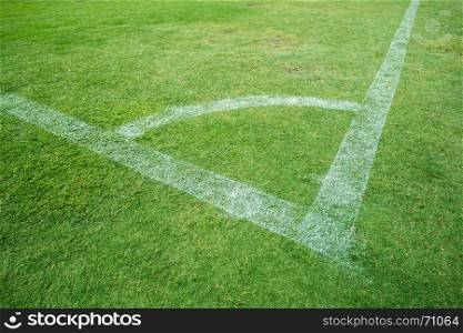 soccer field with white stripe conner