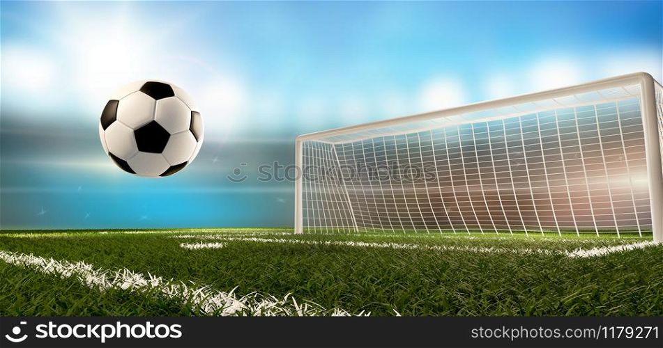 soccer football ball goal 3d-illustration
