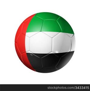 Soccer football ball with United Arab Emirates flag - 3D soccer ball with United Arab Emirates team flag. isolated on white with clipping path. Soccer football ball with United Arab Emirates flag