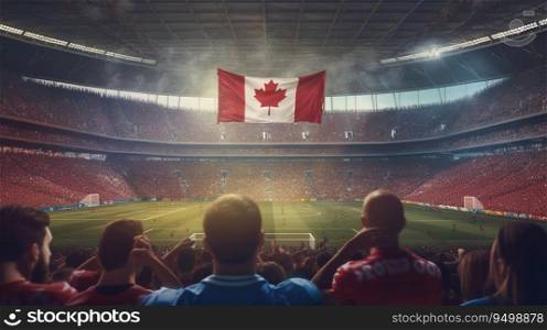 Soccer football fans cheering their team victory, Generative AI
