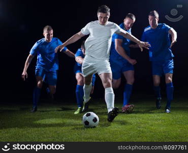 soccer football team player game duel isolated on black background