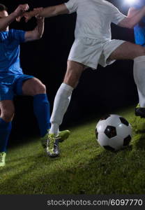 soccer football team player game duel isolated on black background