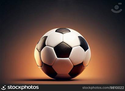 Soccer Game Ball. Illustration AI Generative